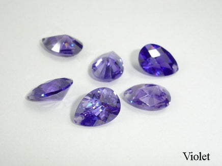 CZ beads, Faceted Pear 7x10 mm-RainbowBeads