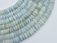 Aquamarine 3.5x8.5mm Faceted Rondelle-RainbowBeads