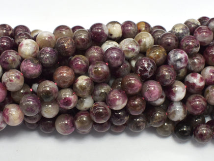 Plum Blossom Tourmaline, 8mm, Round-RainbowBeads