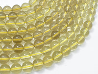 Lemon Quartz Beads, 8mm (8.5mm) Round Beads-RainbowBeads