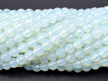 White Opalite Beads, 6 mm Faceted Round Beads-RainbowBeads