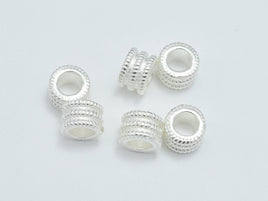4pcs 925 Sterling Silver Beads, 5x3.5mm Tube Beads, Big Hole Tube-RainbowBeads
