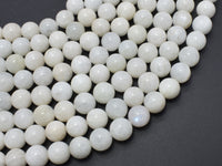 White Rainbow Moonstone Beads, 8mm Round-RainbowBeads