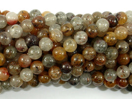 Lodolite Quartz, 6mm Round Beads-RainbowBeads