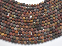 Matte Picasso Jasper Beads, 6mm, Round Beads-RainbowBeads