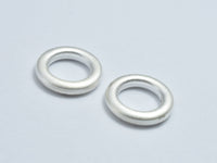 2pcs Matte 925 Sterling Silver Ring, 13mm-RainbowBeads