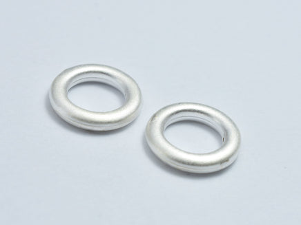2pcs Matte 925 Sterling Silver Ring, 13mm-RainbowBeads