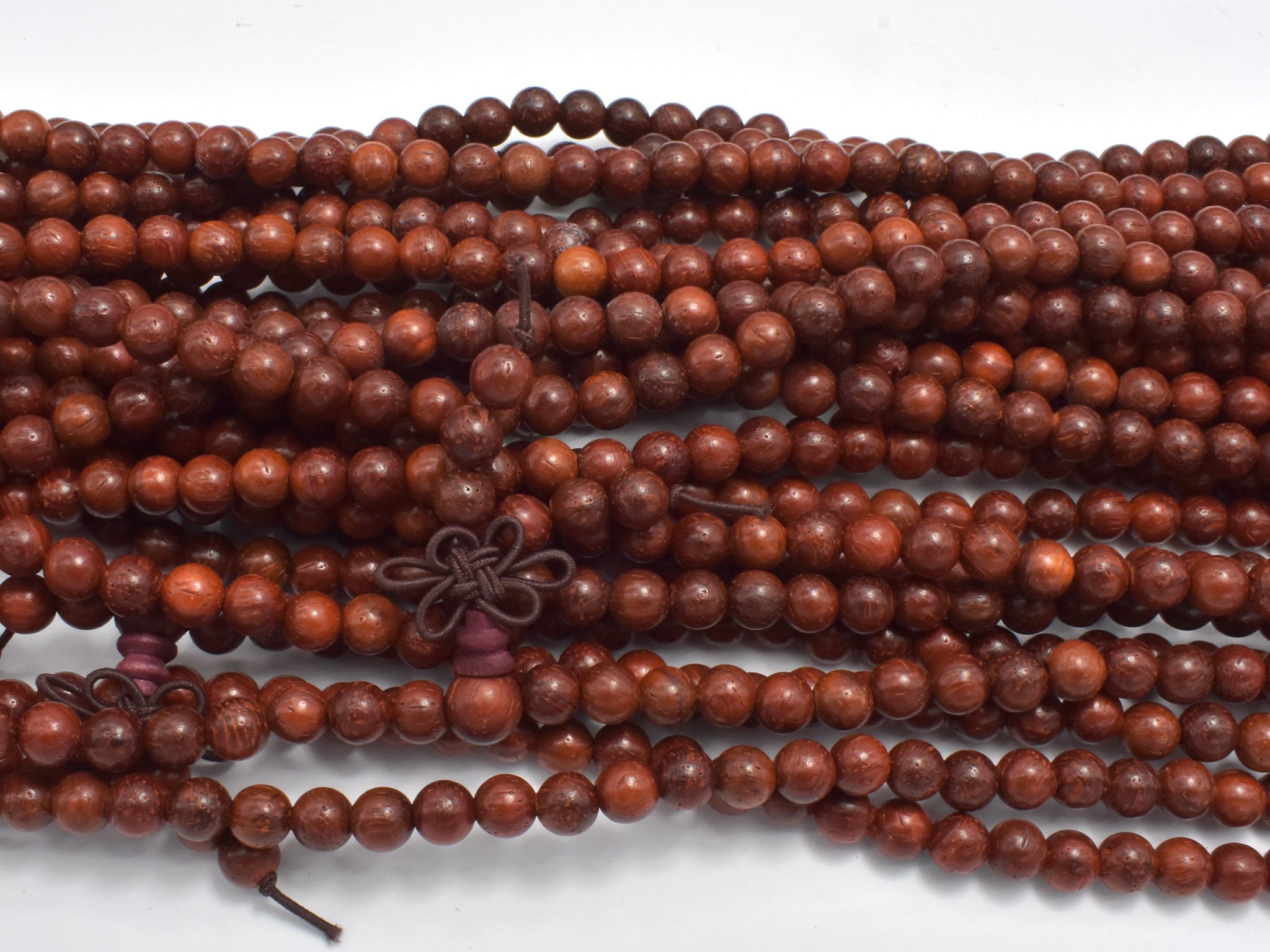 Red Sandalwood Beads, 6mm, Round Beads, Mala Beads, 108 beads
