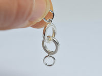 1pc 925 Sterling Silver Connector, 26x8.5mm, 8.5mm Round Ring-RainbowBeads