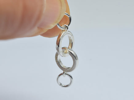 1pc 925 Sterling Silver Connector, 26x8.5mm, 8.5mm Round Ring-RainbowBeads