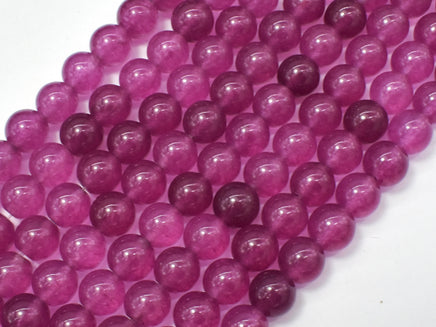 Jade Beads-Purple Red, 8mm Round Beads-RainbowBeads
