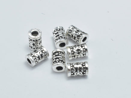 10pcs 925 Sterling Silver Beads-Antique Silver, 3x4.8mm Tube Beads-RainbowBeads