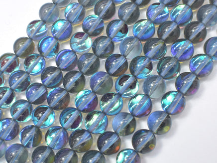 Mystic Aura Quartz-Gray, 8mm (8.5mm) Round-RainbowBeads