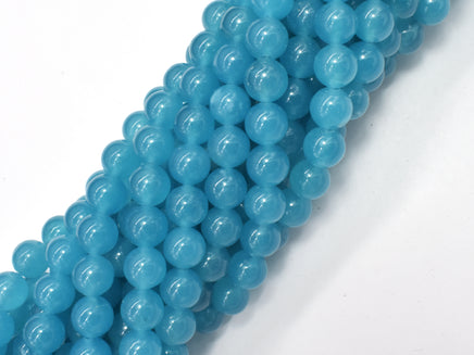 Jade Beads, Teal, 8mm Round Beads-RainbowBeads