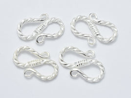 2pcs 925 Sterling Silver S Hook Clasps, S Hook Clasps Connector, 16.5x11mm-RainbowBeads
