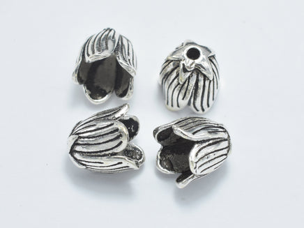 2pcs 925 Sterling Silver Bead Caps-Antique Silver, 8.5x8.5mm Flower Bead Caps-RainbowBeads