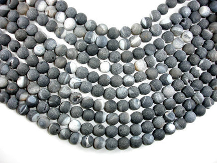 Druzy Agate Beads, Geode Beads, Black, 10mm(10.6mm) Round-RainbowBeads