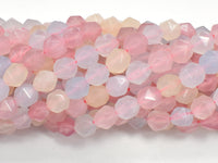 Jade - Multi Color, 8mm Faceted Star Cut Round, 14.5 Inch-RainbowBeads