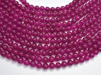 Jade - Fuchsia, 8mm Round Beads-RainbowBeads