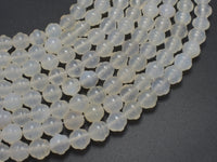 White Agate 8mm Bell Beads, 14 Inch-RainbowBeads