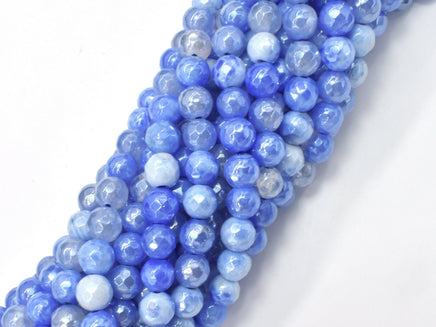 Mystic Coated Fire Agate- Blue, 6mm Faceted-RainbowBeads