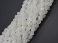 Selenite, Gypsum, 8mm (8.4mm), Round-RainbowBeads