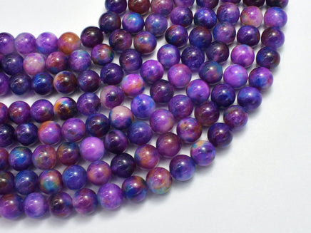 Malaysia Jade - Purple & Blue 8mm Round-RainbowBeads