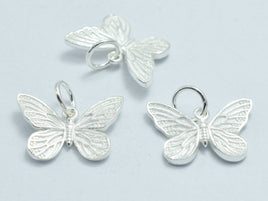 2pcs 925 Sterling Silver Charms, Butterfly Charm, 15x11mm-RainbowBeads