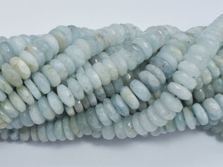 Aquamarine 3.5x8.5mm Faceted Rondelle-RainbowBeads