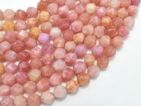 Jade - Peach, 8mm Faceted Star Cut Round-RainbowBeads