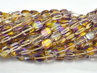 Mystic Aura Quartz-Yellow, Purple, 6x9mm, Nugget, 14.5 Inch-RainbowBeads
