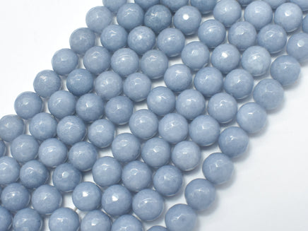 Jade Beads, Gray, Faceted Round, 8mm-RainbowBeads