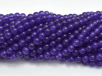 Jade - Amethyst, 6mm (6.3mm) Round-RainbowBeads