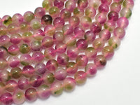 Jade-Fuchsia Green White 8mm Round-RainbowBeads