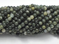 Green Line Quartz, 4mm (4.8mm) Round Beads-RainbowBeads