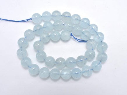 Genuine Aquamarine Beads, 11mm Round Beads-RainbowBeads