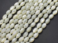 Mother of Pearl, MOP, White, 6x9mm Rice-RainbowBeads