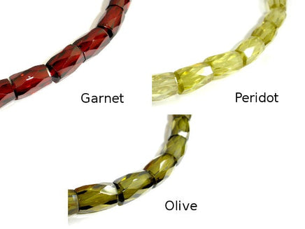 CZ, 6 x 9 mm Faceted Tube Beads-RainbowBeads