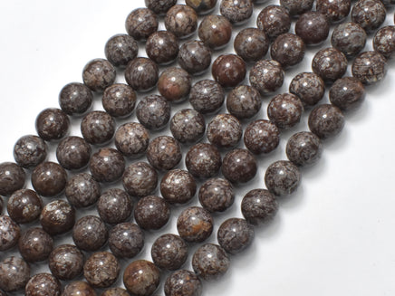 Brown Snowflake Obsidian Beads, Round, 10mm-RainbowBeads