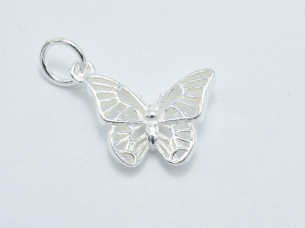 1pc 925 Sterling Silver Charms, Butterfly Charm-RainbowBeads