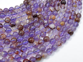 Super Seven Beads, Cacoxenite Amethyst, 6mm Round-RainbowBeads