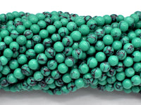 Howlite Turquoise Beads-Green, 4.5mm (5mm) Round Beads-RainbowBeads