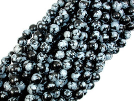 Snowflake Obsidian Beads, Round, 6mm-RainbowBeads