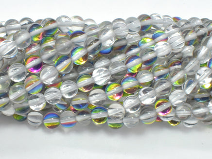 Mystic Aura Quartz-Silver, Rainbow, 6mm Round Beads-RainbowBeads