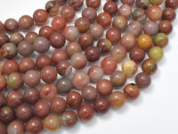 Red Amazonite Beads, 8mm, Round-RainbowBeads