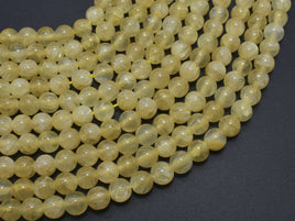 Yellow Selenite, Gypsum, 6mm (6.6mm), Round-RainbowBeads