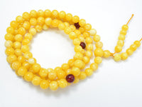 Amber Resin-Yellow, 8mm Round Beads, 33 Inch, Approx 108 beads-RainbowBeads