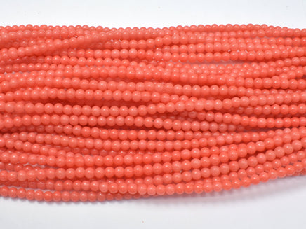 4 Strands Plastic (Imitation Pink Coral)-Salmon Pink, 4mm (4.4mm)-RainbowBeads