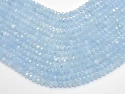 Aquamarine, 4x6mm Faceted Rondelle Beads , 15.5 Inch-RainbowBeads