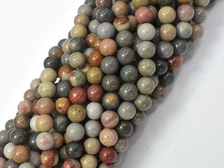 Polychrome Jasper, 6mm Round Beads-RainbowBeads